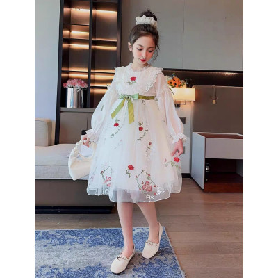 dress girls rose flower twirl CFU0806242438DR18 - dress anak perempuan (ONLY 5PCS)